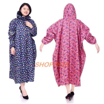 Áo Mưa Bít Hoa Không Xẻ Tà 2 Bên Hông Xinh Xắn