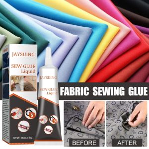Jaysuing Liquid Fabric Glue กาวผ้า Ultra-Stick Leather Repair Glue Secure Fast Drying กาวสิ่งทอกาวทันทีสำหรับผ้าและเย็บ Super-Stick Sew Glue Liquid Multi-Fabric Sewing Multi Function Clothing Repair Glue Universal Kit แห้งเร็วแทค
