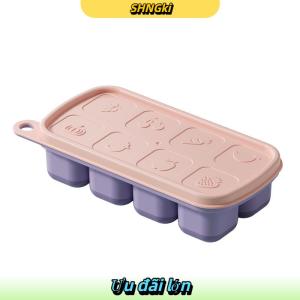 SHNGki 1 cái 8 di động cấp thực phẩm Silicone khuôn Ice lưới với nắp Ice trường hợp khay làm khuôn Băng lưu trữ hộp tái sử dụng Diy Nhà Bếp Tiện Ích