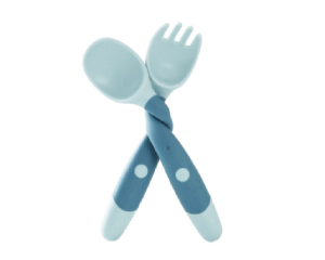 Sendok dan Garpu MPASI Bayi Silicone Baby Spoon Fork Peralatan Makan Bayi Aman-Alat Makan Bayi-Flexible Spoon