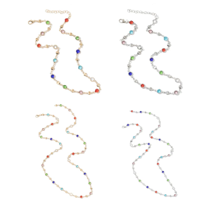 Fashionable Long Colorful Glass Necklace Adjustable Body Chain Stylish Body Suitable for Women and Girls Present