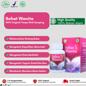 Sehat Wanita Asli 100% Origiinal - Sehat Wanita 50 Kapsul - Sehat Wanita 100 Kapsul - Sehat Wanita Obat Herbal Benjolan Di Miss V Pelancar Haid Keputihan Abnormal Gatal dan Bau Tak Sedap Miom Kista ovarium ganglion Bartholin Pembersih Rahim