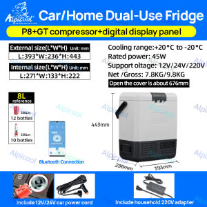 Alpicool P Series Portable Fridge 12 Volt Car Refrigerator Freezer for Fishing Camping RV Truck Boat-12/24V DC