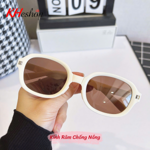 Kính Râm thơì trang gấp gọn thời trang không kèm hộp hình bầu dục kết hợp đa giác chống UV bảo vệ mắt mã Y1161