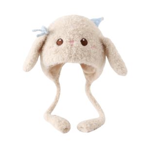 BMFUEW Fleece Toddler Earflap Hat Windproof Thermal Cartoon Fluffy Caps Cute Children Cap Long-eared Plush Kids Beanie Snow