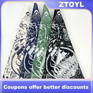 【ZTOYL】 Nautical Print High Quality Hip Hop Cotton Square Scarf Men Bandana Scarf Headband Paisley Gifts For Boys Girls