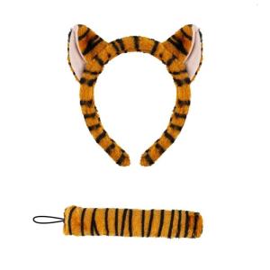Tigre trang phục Set tigre phụ kiện bờm tai đuôi Bowtie cho bé gái Halloween Giáng sinh động vật Trang Phục Cosplay