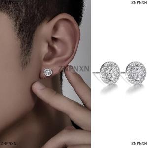 [COD] ZNPNXN Shattered Zircon Stud Earrings For Men Boys Titanium Steel Round Small Earrings Minimalist Jewelry Gifts