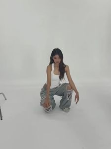 Gray Baggy Joggers Women Hip Hop Style Grunge WOMENS Wide Leg Holes Sweatpants Oversized Gyaru Streetwear Trousers