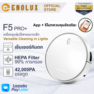 ENOLUX F5 Plus+ หุ่นยนต์ดูดฝุ่น ดูด-ถู 2in1 | แรงดูด 42000Pa | แบต 3600mAh | อัจฉริยะ ทำความสะอาดอัตโนมัติ