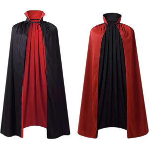 Anime Vampire Cloak Stand-up Collar Cape Black Red Vampire Capes Cosplay Halloween Carnival Party for Adult Clothes Party Set2026