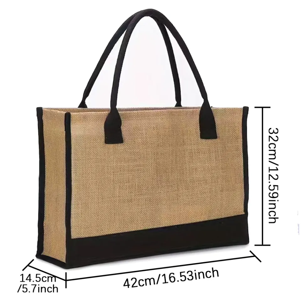 Tas Goni Tote Bags Women Reusable Portable Jute Shopping Bag