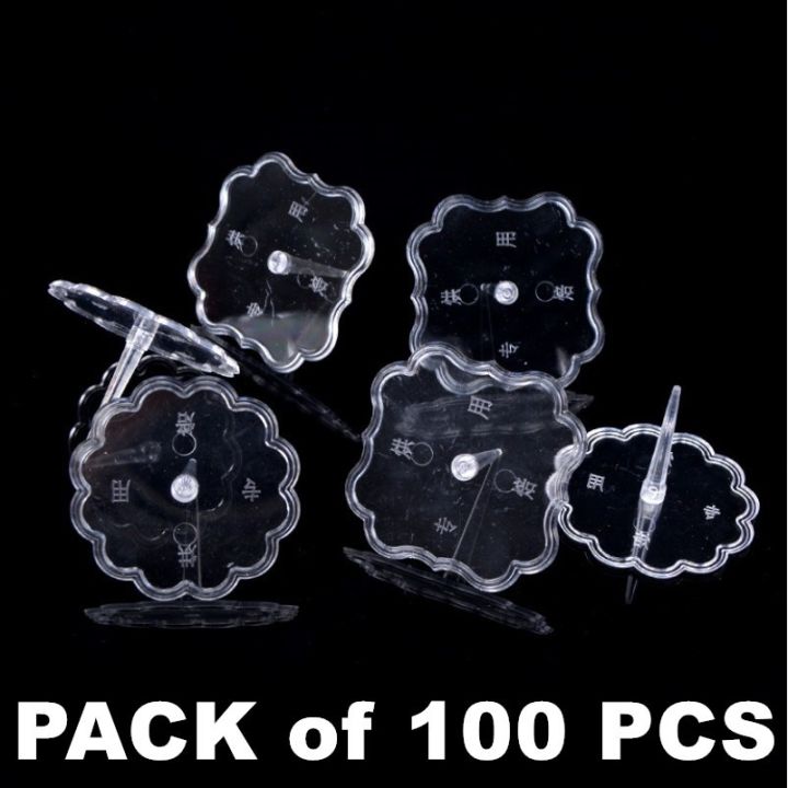 100 PCS Cake Topper Stand Holder Figurine Cake Decoration Transparent