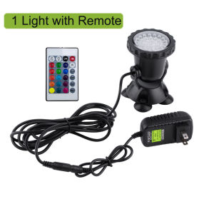 4-in-1 36LED RGB Underwater Fountain Light IP68 Waterproof with F5 Remote Pool Pond Aquarium Landscape Decor