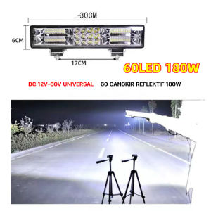 AUTOFun 60LED 12-60V SLRG Lampu Tembak Sorot Motor LED Bar Lampu Tembak Led Mobil LED Light Bar untuk Motor Mobil SUV Truck Off Road