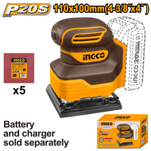 INGCO 20V CORDLESS PALM SANDER | SQUARE SHEET | CSHSLI20141 CSHSLI2014