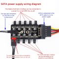 Bộ HUB ROG 10 Cổng Chia Fan 12V 4 Pin Với Nguồn Cấp Điện SATA ( Kèm Dây PWM 40cm ). 