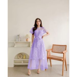 Dress Wanita Korea Cantik Shanna 2in1 Pesta Celebration Party