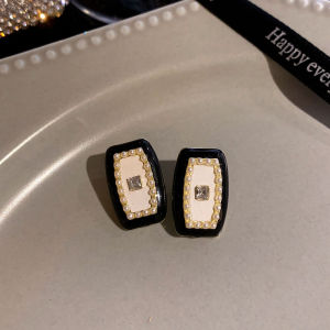 Retro Black Earrings for Women Flower Knot Bow Design s925 Stud Earrings Women Drop Earrings