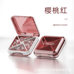 HKStorage 4 Grid Waterproof Medicine Pill Box Case For Storage Travel Pill Case Vitamins Tablets Container Plastic Box Capsules Organizer