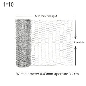 20 Meters Galvanized Wire Mesh Anti-Rust Cyclone Fence Heavy Duty Poultry Netting for Chicken Raising Farm Enclosure & Flower Arrangement Craft Use