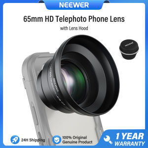 NEEWER 65mm Telephoto Phone Camera Lens with Lens Hood for 17mm Thread Lens Mount LS-66