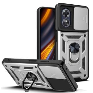 phone case For Oppo A60 A79 A18 A38 A58 A78 A98 4G 5G Shockproof Armor Casing Magnetic Ring Stand Push Pull Camera Lens Protection Hard Back Cover