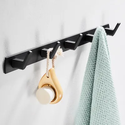 Móc treo quần áo dán tường Living C Thanh 5 móc treo tường chịu lực 10kg nhựa ABS cao cấp