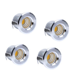 4pcs LED Mini ceiling Dimmable Spotlight Led Recessed Cabinet Mini Cob 220v/DC12V 3W Downlight White Black Round Body Include Driver
