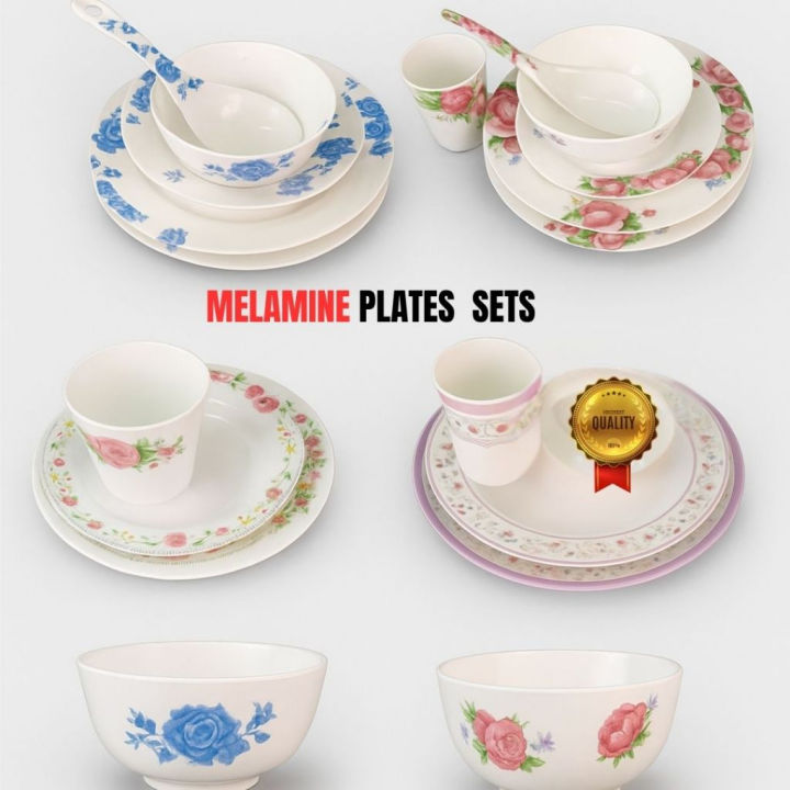 dinnerware set patterned melamine plates