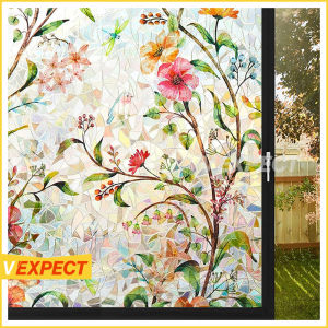 Privacy Window Film Sticker 3d Decorative Rainbow Glass Door Film Static Cling Window Glass Sticker Door Window Covering Removable Window Sticker