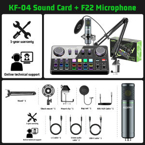 Kartu suara waktu nyata Koorfly KF04 48V Kartu suara waktu nyata Kartu suara waktu nyata Dibangun dalam efek Perangkat kontrol suara dapat mengubah efek Kartu suara antarmuka audio
