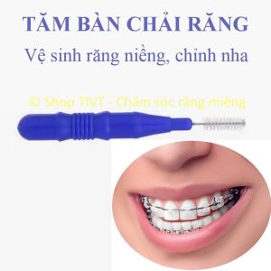 Bàn chải làm sạch kẽ răng niềng (gói 10 cái) tăm Inox vệ sinh khe răng tăm lông rất cần thiết cho người đang niềng răng chỉnh nha-TIVT