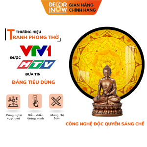 Đèn Hào Quang Phật In Tranh Trúc Chỉ DECORNOW 203040 cm Trang Trí Ban Thờ Hào Quang Trúc Chỉ MANDALA DCN-TC7
