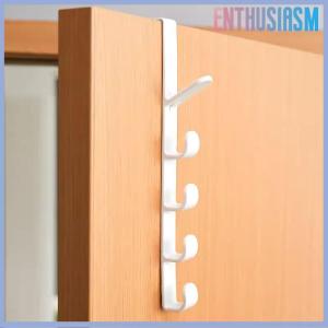 【Enthusiasm】🌟🌟【Hot Sale】🎈 Fivesegment Door Hook Coat Bag Towels Cap Hair Bands Seamless Holder Home Bedroom Storage Organization Plastic Pure Color Rack