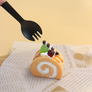 50/100pcs Disposable Spoons & Forks Set Camping Party Dessert Fruit Picnic Individually Wrapped Utensils