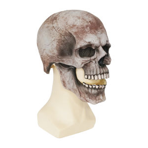 Hàng có sẵn từ nhà sản xuất: Mặt nạ cá tính đạo cụ đầu zombie đáng sợ mặt nạ đầu lâu latex có thể cử động miệng dùng cho Halloween.