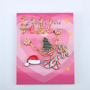 Metal jibbitz cross set Shoe Buckle Hole Shoe Accessories set Christmas Tree Christmas Hat Gingerbread Man Fashion Shoes Accessories