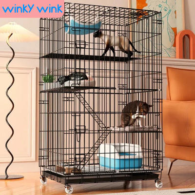 Winky Winkกรงแมวคอนโด4ชั้น กรงแมวขนาดใหญ่ กรงแมวแบบคอนโด ประกอบง่าย เคลื่อนย้ายได้ คอกกรงแ