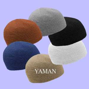 Peci Rajut Yaman Polos Untuk Haji Sehari Hari Rajut Manual HAND MADE Perlengkapan Sholat