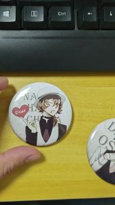 2Pieces New Anime badge Bungou Stray Dogs Brooch Funny Pin Nakahara Chuuya Dazai Osamu Cosplay Badge Decoration Birthday gift