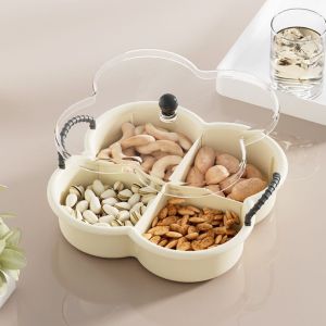 6IN1 3IN1 Snack Container Storage Box Compartment Dried Food Container With Cover Luxury Moisture Proof Dustproof Divided Rotate Dried Fruit Nut Candy Snack Dispenser Food Container Storage Box Bekas Simpan Kuih Biskut Raya Gula Makanan Kedap Udara 零食收納盒