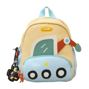 AE New Kindergarten Backpack Cartoon Cute Boy Baby Backpack Small Class Childrens Excavator Girl Backpack