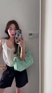 Women Vintage Y2K Punk Tote Bag PU Korean Street Style Zip Closure Motorcycle Shoulder Bag Large Capacity Daily Square Handbag2026