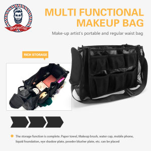 Large Capacity Black Cosmetic Brush Storage Bag Women Artist Waist Bags Hair Stylist Makeup Holder Multifunctional