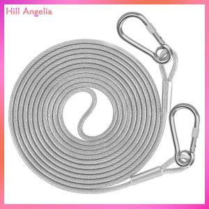 [Hill Angelia] Hai đầu con chó Tie ra dây xích cáp raction dây với kim loại khóa dây thép chống gỉ đào tạo cổ áo chó ngoài trời dây đeo