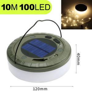 LED Camping Light Solar Outdoor Tent Warm Atmosphere String Lights Roll Up Storage Camping Lamp outdoor decorative light
