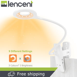 Lencent 28 LED Clip On Reading Light Eye Protect Book Light 3 Colour * 3 Brightness Bed Reading Light with Flexible Neck USB Rechargeable Reading Lamp Touch Control Desk Light [Energy Class A++]
