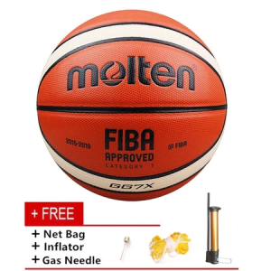(COD)Original Moltens GG7X BG4500 BG5000 Class 7 PU Leather Material Basketball Ball Free Mesh Bag Needle Pump Size 7 PU Leather Material Official Competition Basketball Indoor Outdoor Basketball