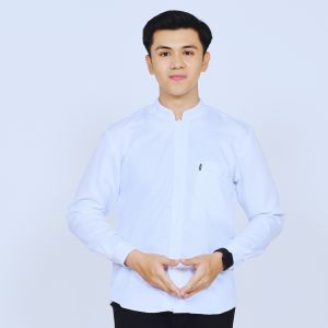 Elrumi Baju Koko Pria Lengan Panjang Antasena Warna Hijau Sage